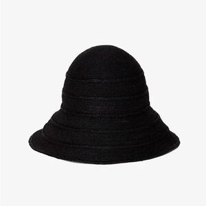 Janessa Leone Zeke Straw Bucket Hat Black Size Small